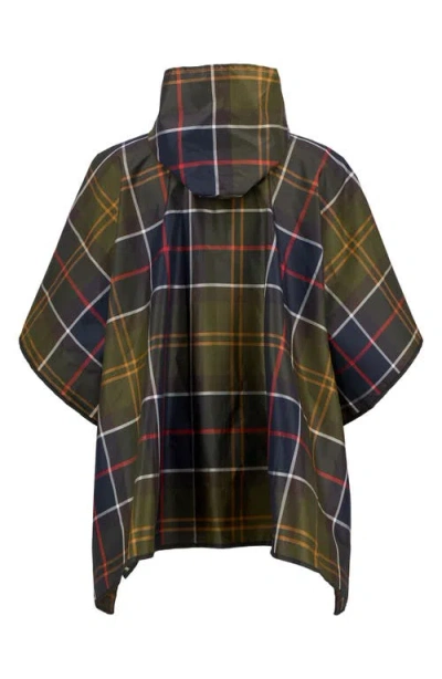 Barbour Tartan Showerproof Packable Poncho In Multi