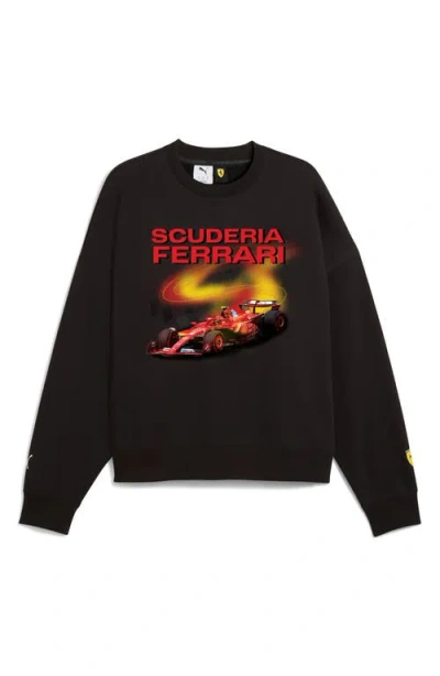 Puma X Scuderia Ferrari Crewneck Sweatshirt In Black