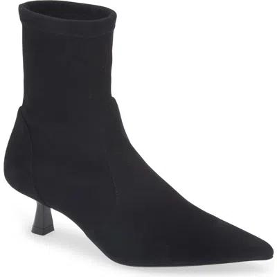 Stuart Weitzman Stuart Sculpt Pointy Toe Bootie 50 In Black