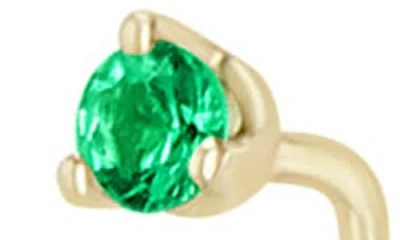 Zoë Chicco 14k Yellow Gold Emerald Gemstones Emerald Threader Earrings In Gold
