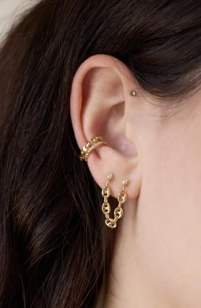 Zoë Chicco 14k Yellow Gold Heavy Metal Mariner Link Single Ear Cuff In Gold