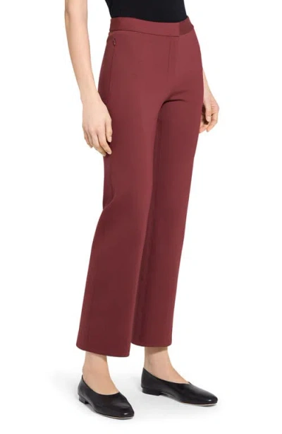 Theory Kick Ankle Pants In Burgundy