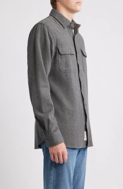 Schott Nyc Flannel Work Shirt In Gray