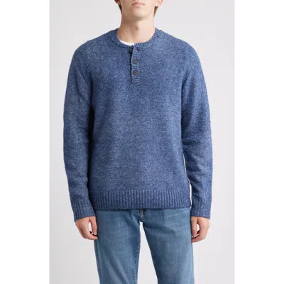 Schott Nyc Tri-blend Henley Sweater In Blue