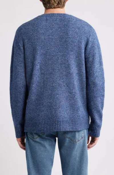 Schott Nyc Tri-blend Henley Sweater In Blue