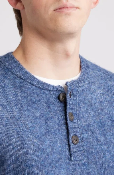 Schott Nyc Tri-blend Henley Sweater In Blue