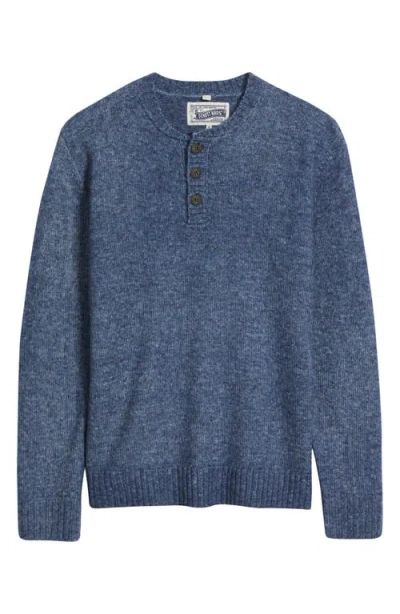 Schott Nyc Tri-blend Henley Sweater In Blue
