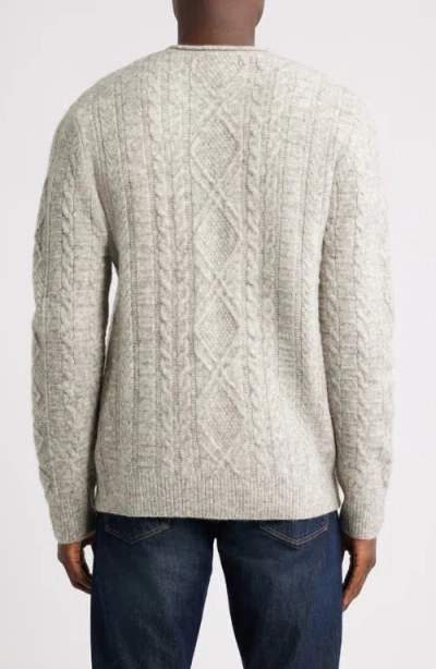 Schott Nyc Tri-blend Fisherman Sweater In Gray