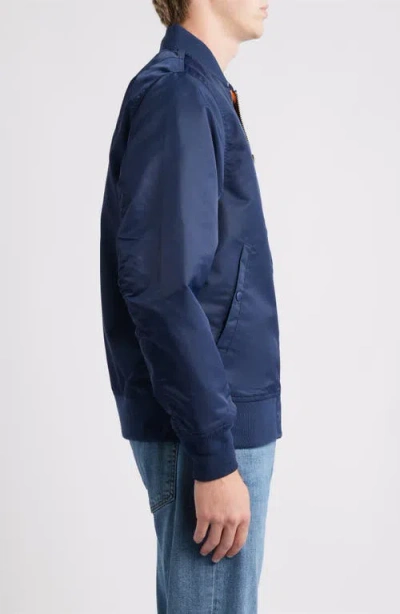 Schott Nyc Ma-1 Satin Flight Jacket In Blue