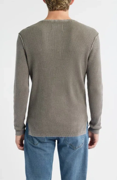 Schott Nyc Stonewash Cotton Henley Sweater In Gray