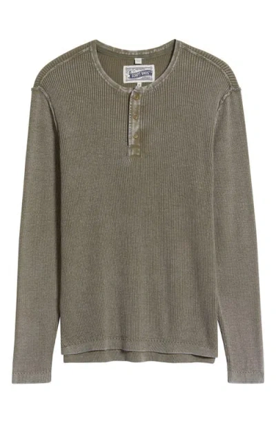 Schott Nyc Stonewash Cotton Henley Sweater In Gray