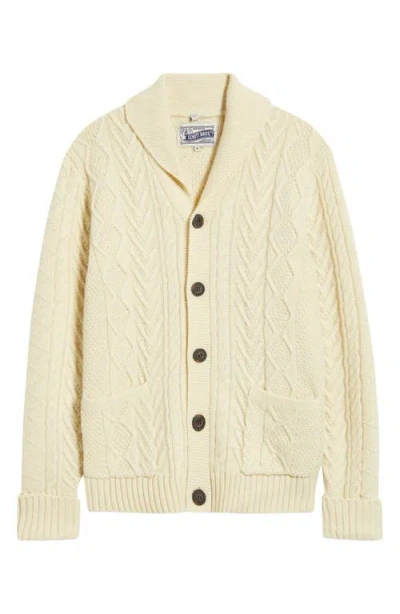 Schott Nyc Wool Blend Fisherman Cardigan In Neutral