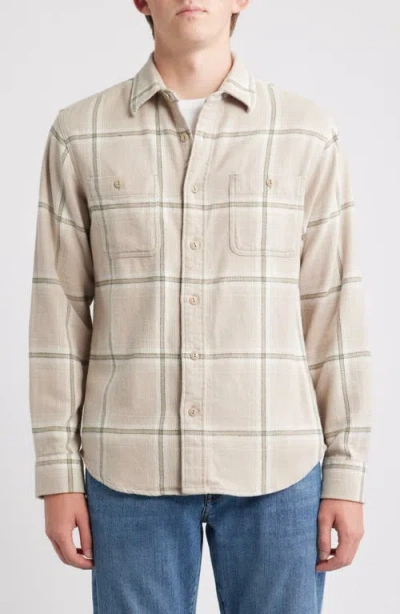 Schott Nyc Plaid Flannel Button-up Work Shirt In Neutral