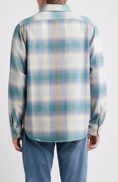 Schott Nyc Plaid Flannel Button-up Work Shirt In Blue