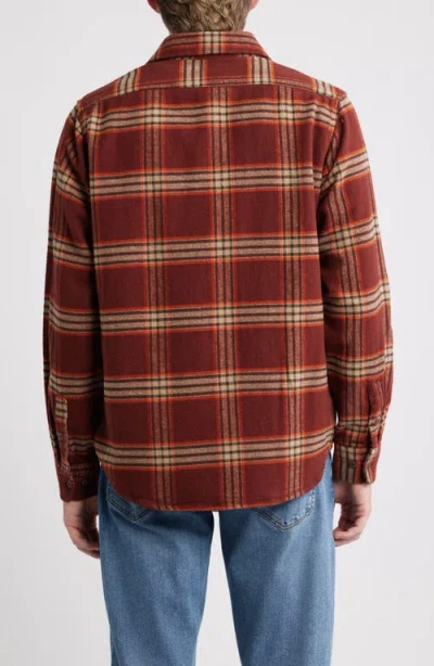 Schott Nyc Plaid Flannel Button-up Work Shirt In Brown