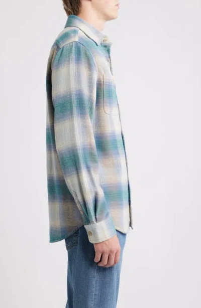 Schott Nyc Plaid Flannel Button-up Work Shirt In Blue