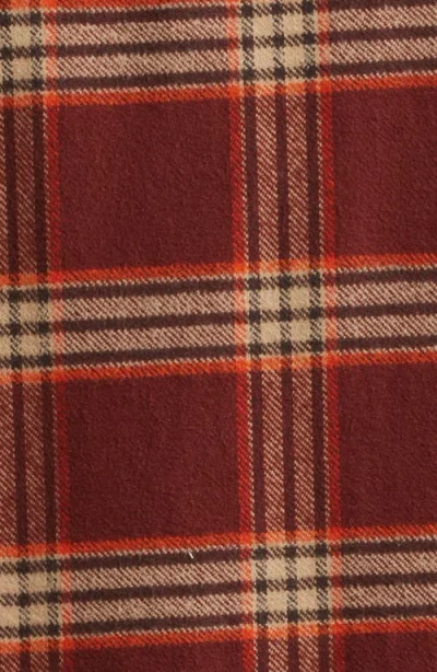 Schott Nyc Plaid Flannel Button-up Work Shirt In Brown