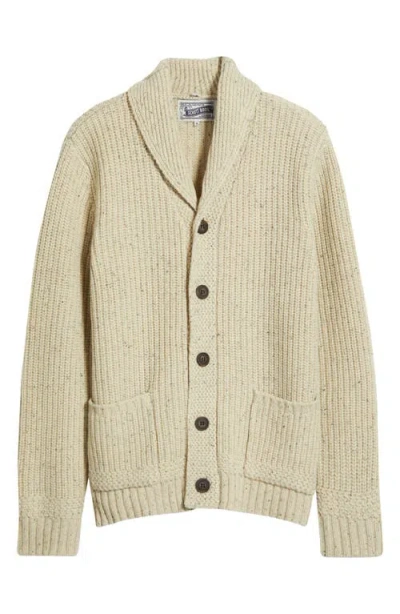 Schott Nyc Donegal Tweed Wool Blend Cardigan In Neutral