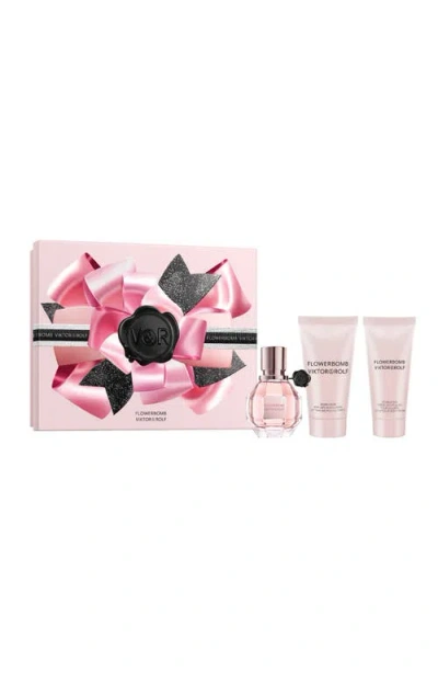 Viktor & Rolf Viktor&rolf Flowerbomb Eau De Parfum Set In Transparent