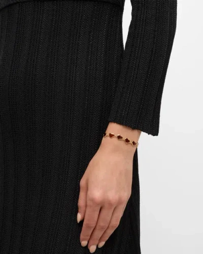 Jan Leslie All Around Heart Bracelet Set In Sterling Silver In Red