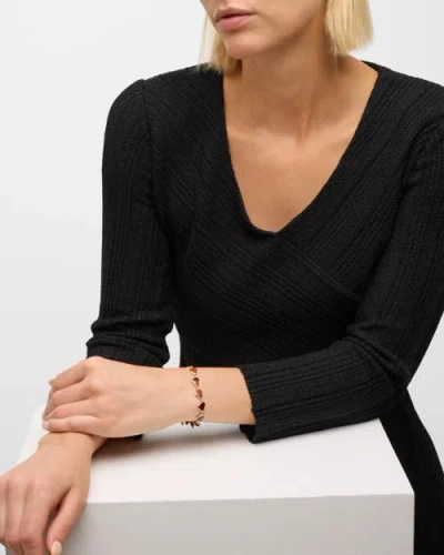 Jan Leslie All Around Heart Bracelet Set In Sterling Silver In Red