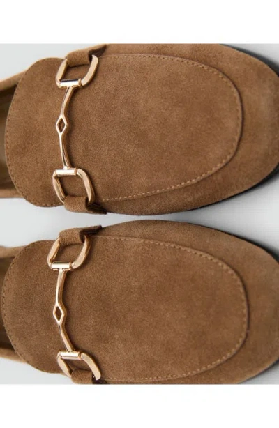 Mango Women's Buckle Suede Moccasins In Brown