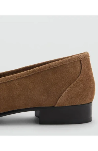 Mango Women's Buckle Suede Moccasins In Brown