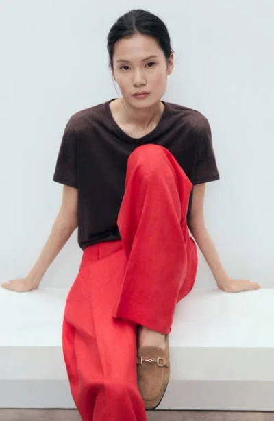 Mango Women's Buckle Suede Moccasins In Brown