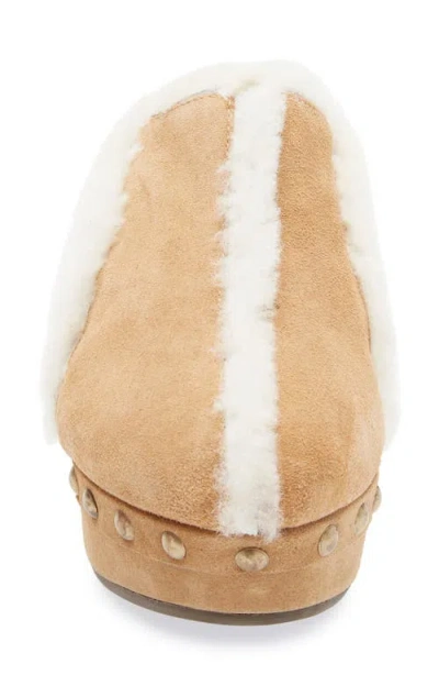 Chocolat Blu Greer Genuine Shearling Platform Clog In Multi