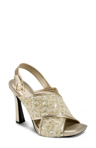 Karl Lagerfeld Colbie X Band Sequin Sandals In Animal Print