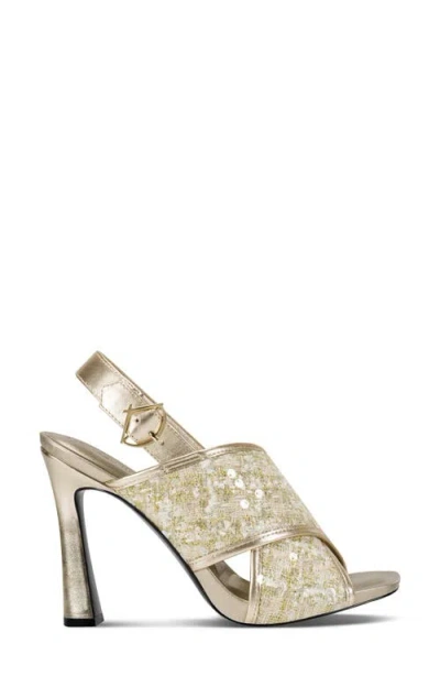 Karl Lagerfeld Colbie X Band Sequin Sandals In Animal Print