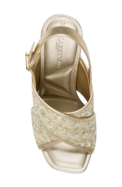 Karl Lagerfeld Colbie X Band Sequin Sandals In Animal Print