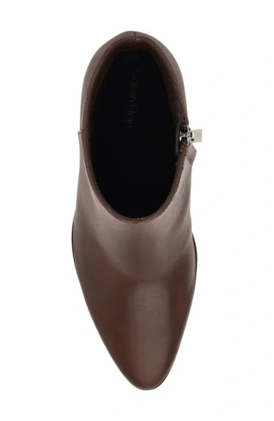 Calvin Klein Women's Dezzi High Block Heel Booties In Brown