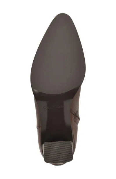 Calvin Klein Women's Dezzi High Block Heel Booties In Brown