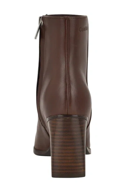 Calvin Klein Women's Dezzi High Block Heel Booties In Brown