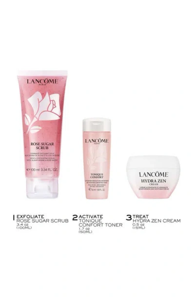 Lancôme Rose Sugar Scrub & Tonique Confort 3 Piece Limited Edition Hydrating Gift Set In Transparent
