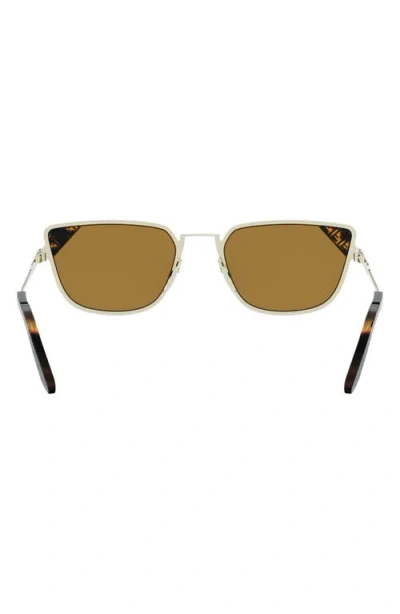 Fendi Signature 53.7mm Rectangular Sunglasses In Gold