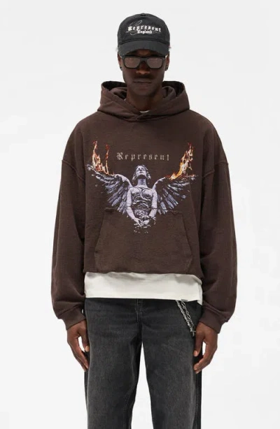 Represent Reversible Living Legacy Tour Sweatshirt In Black In Burgundy