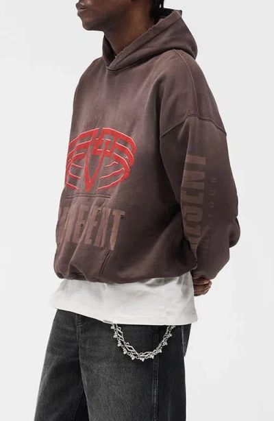 Represent Reversible Living Legacy Tour Sweatshirt In Black In Burgundy