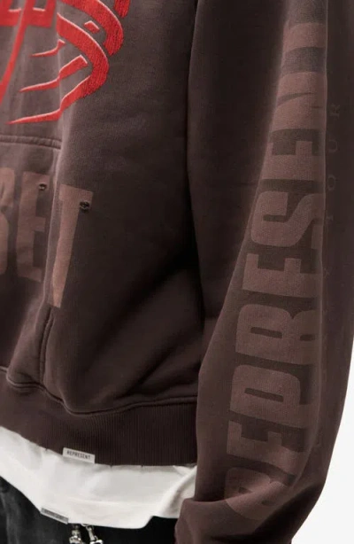 Represent Reversible Living Legacy Tour Sweatshirt In Black In Burgundy