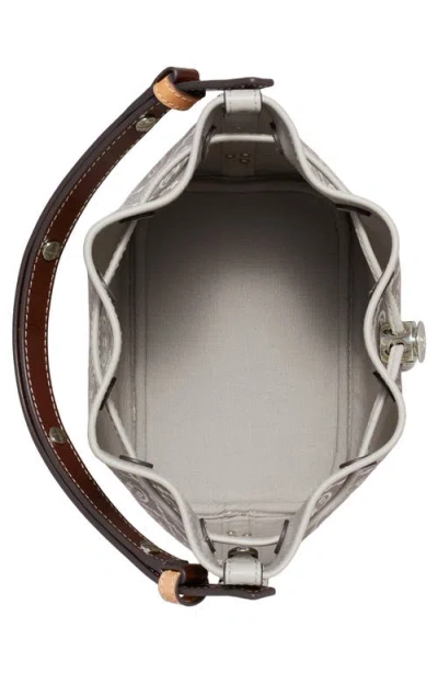 Tory Burch Mini T Monogram Jacquard Utility Bucket Bag In Gray