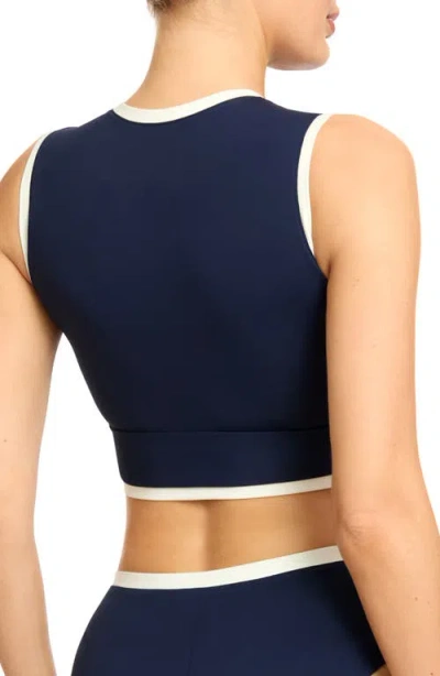 Robin Piccone Tiena Longline Knot Front Bikini Top In Multi