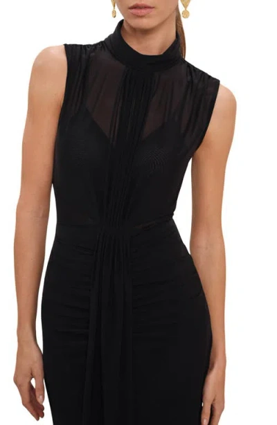 Reiss Daniella Sleeveless Ruched Dress In Black