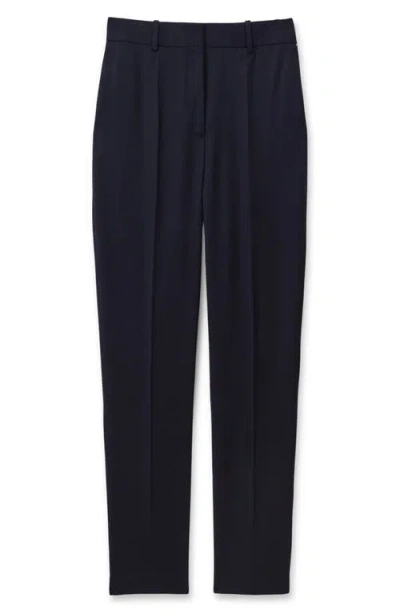 Reiss Hallie Straight Leg Wool Blend Pants In Blue
