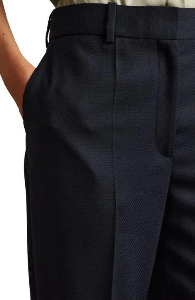 Reiss Hallie Straight Leg Wool Blend Pants In Blue