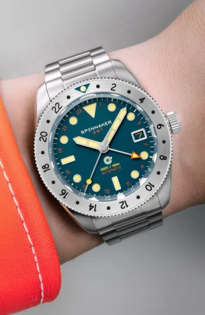 Spinnaker Croft Gmt Automatic Bracelet & Rubber Strap Watch, 39mm In Blue