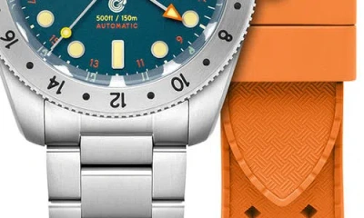 Spinnaker Croft Gmt Automatic Bracelet & Rubber Strap Watch, 39mm In Blue