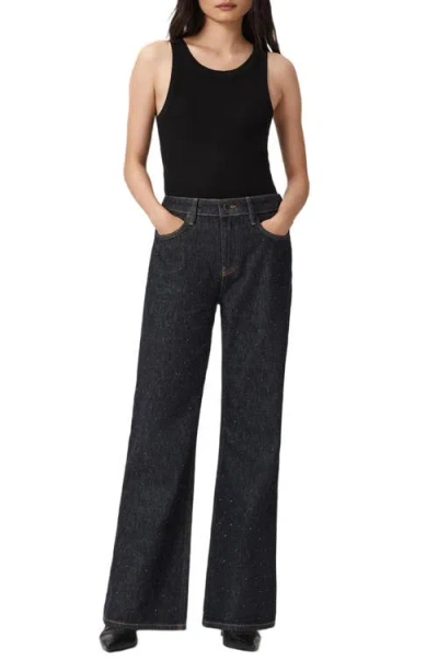 Allsaints Ember Sparkle Embellished Jeans In Black