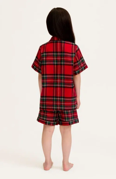Petite Plume Kids' Tartan Two-piece Short Pajamas In Multi