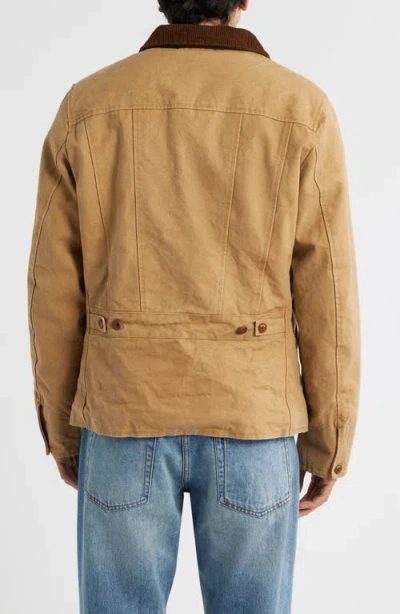 Schott Nyc Countryman's Sunset Cotton Canvas Zip-up Jacket In Brown